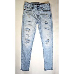 American Eagle "Athletic Skinny Airflex + Temp Tech" Size 29x32 Distressed Jeans